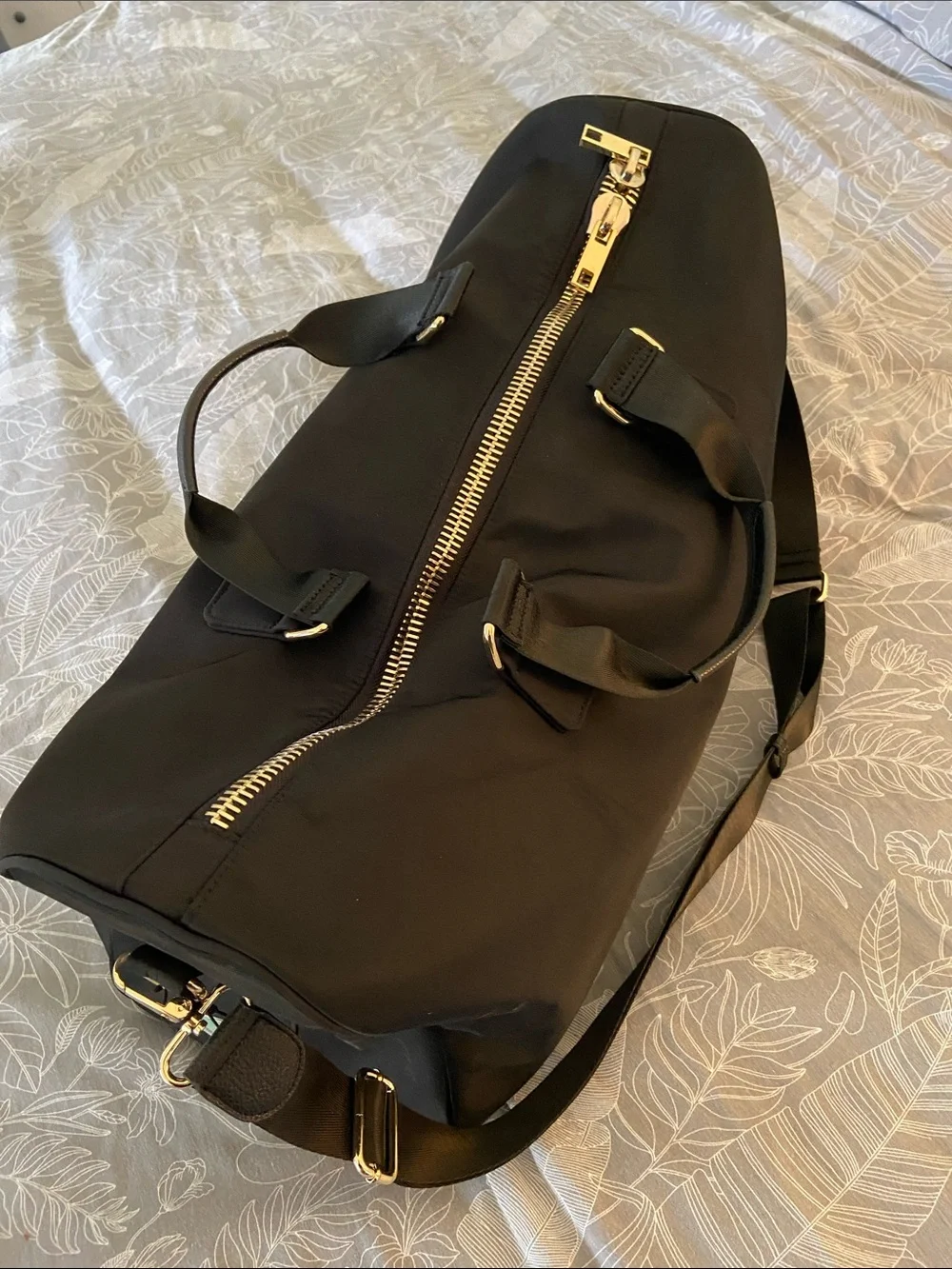 Stoney Clover Lane Black Duffel Bag with Gold Hardware
